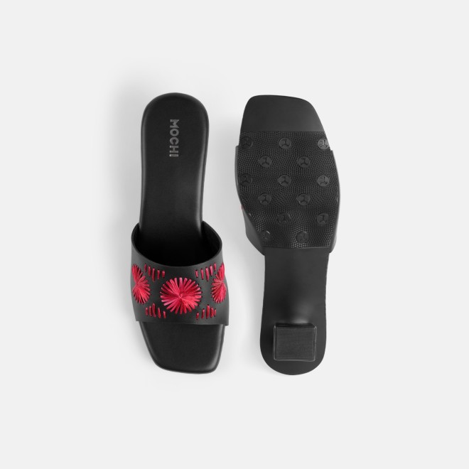 Mochi Women Black Casual Slip Ons (SKU: 40-455-11-36)