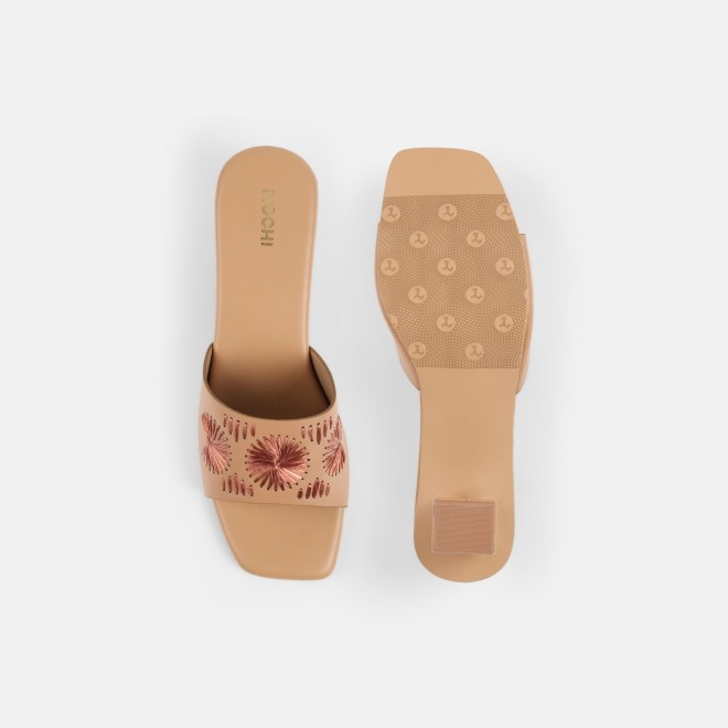 Mochi Women Beige Casual Slip Ons (SKU: 40-455-20-36)