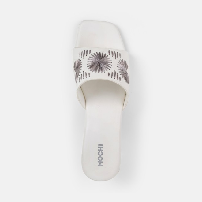 Mochi Women White Casual Slip Ons (SKU: 40-455-16-36)