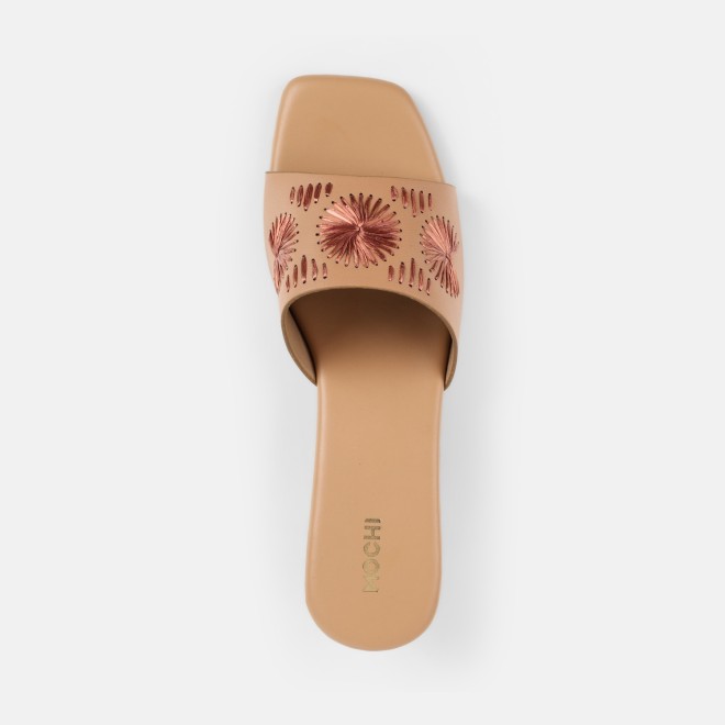 Mochi Women Beige Casual Slip Ons (SKU: 40-455-20-36)