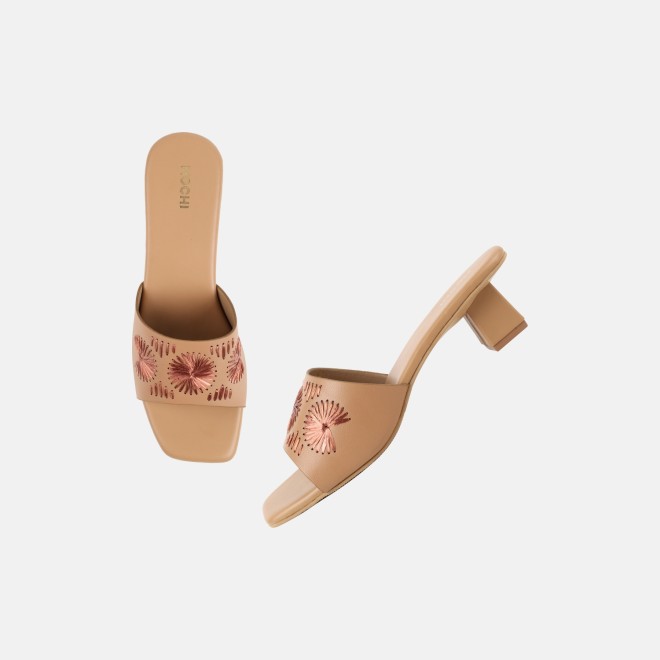 Mochi Women Beige Casual Slip Ons (SKU: 40-455-20-36)