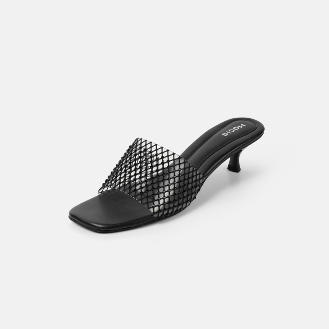 Mochi Women Black Party Slip Ons (SKU: 40-457-11-36)