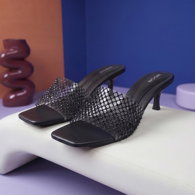 Mochi Women Black Party Slip Ons (SKU: 40-457-11-36)
