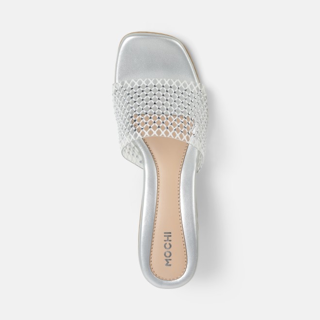 Mochi Women Silver Party Slip Ons (SKU: 40-457-27-36)