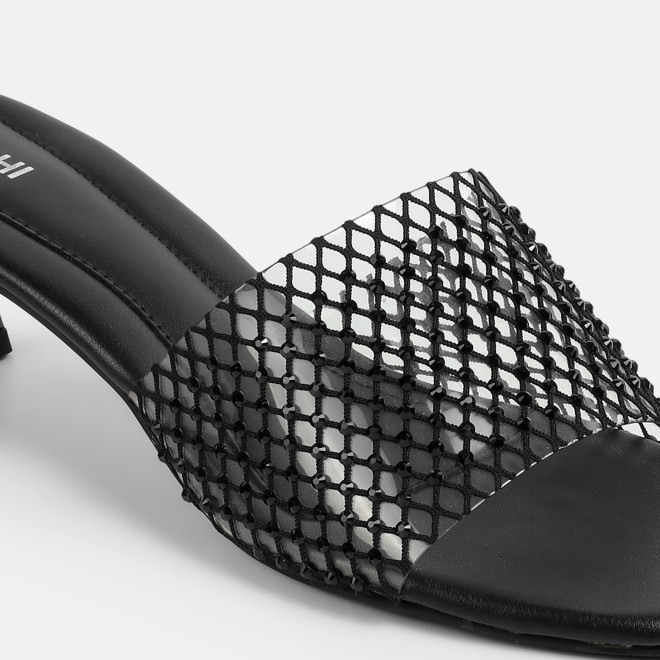 Mochi Women Black Party Slip Ons (SKU: 40-457-11-36)