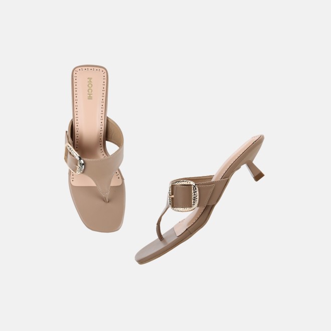 Mochi Women Beige-red Casual Slip Ons (SKU: 40-460-89-36)