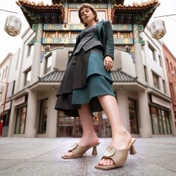 Mochi Women Beige Casual Slip Ons