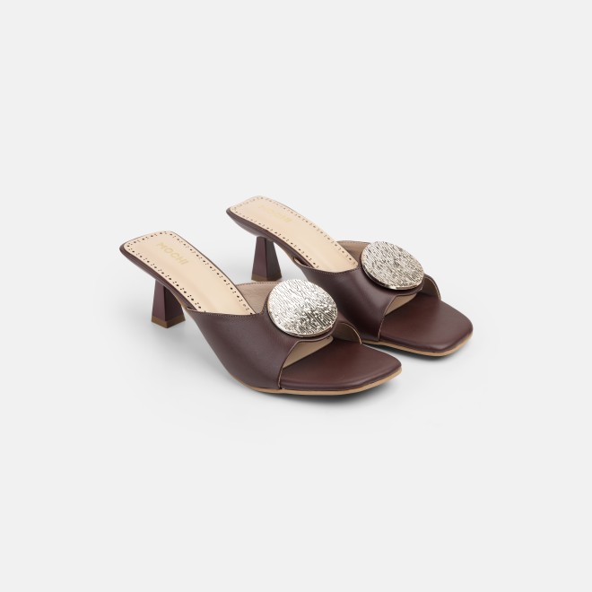 Mochi Women Brown Casual Slip Ons (SKU: 40-461-12-36)
