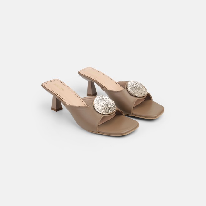 Mochi Women Beige Casual Slip Ons (SKU: 40-461-20-36)