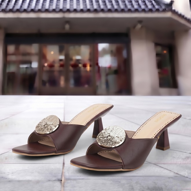 Mochi Women Brown Casual Slip Ons (SKU: 40-461-12-36)