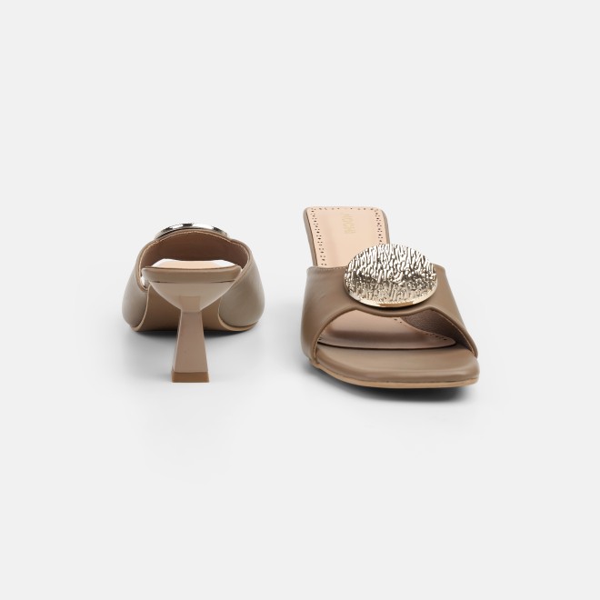 Mochi Women Beige Casual Slip Ons (SKU: 40-461-20-36)
