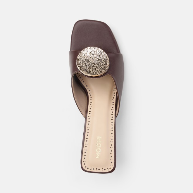 Mochi Women Brown Casual Slip Ons (SKU: 40-461-12-36)
