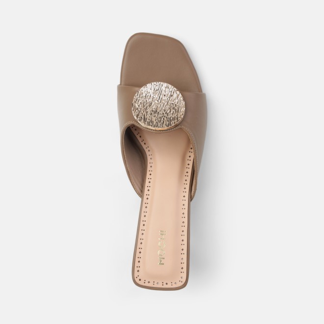 Mochi Women Beige Casual Slip Ons (SKU: 40-461-20-36)