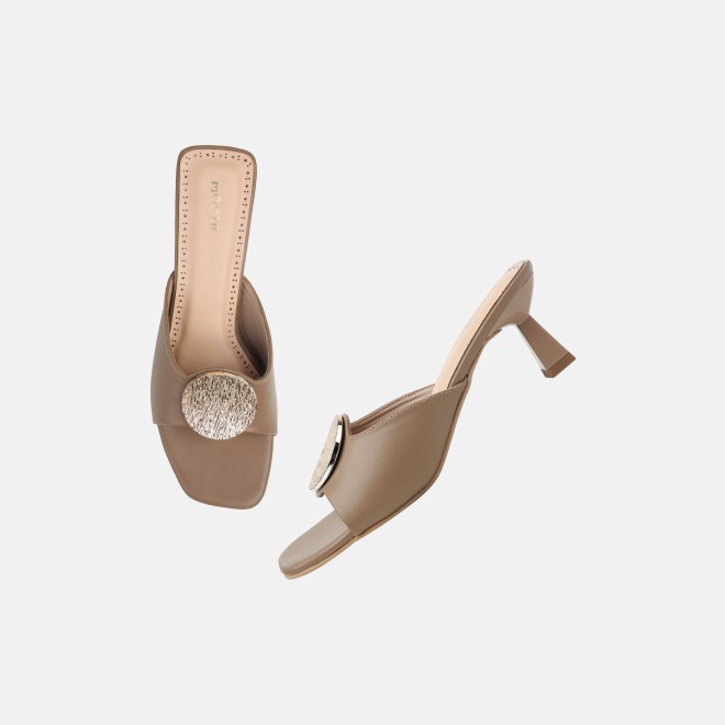 Mochi Women Beige Casual Slip Ons (SKU: 40-461-20-36)