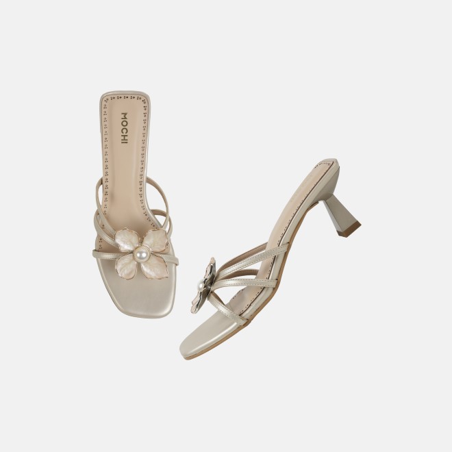 Mochi Women Gold Casual Slip Ons (SKU: 40-462-15-36)