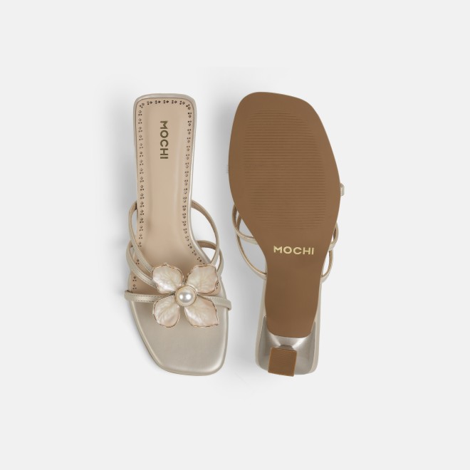 Mochi Women Gold Casual Slip Ons (SKU: 40-462-15-36)