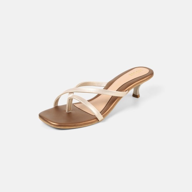 Mochi Women Gold Casual Slip Ons (SKU: 40-465-15-36)
