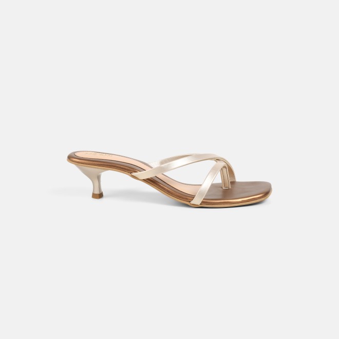 Mochi Women Gold Casual Slip Ons (SKU: 40-465-15-36)