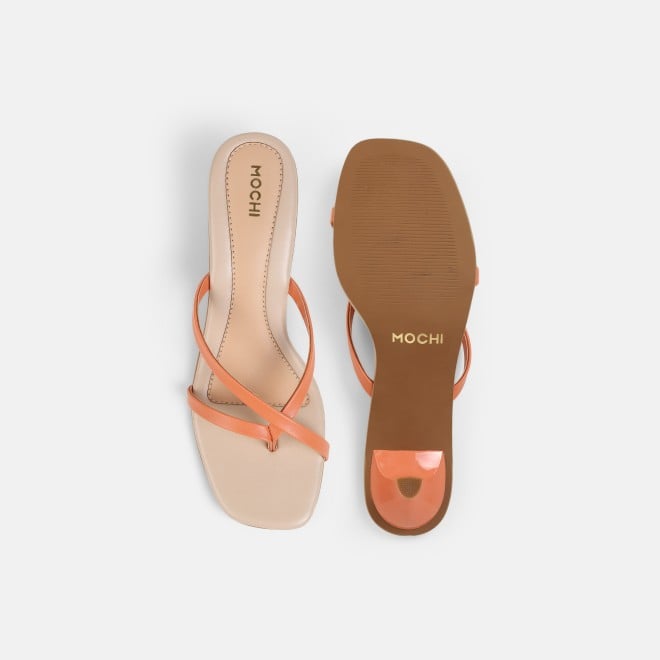 Mochi Women Orange Casual Slip Ons (SKU: 40-465-25-36)