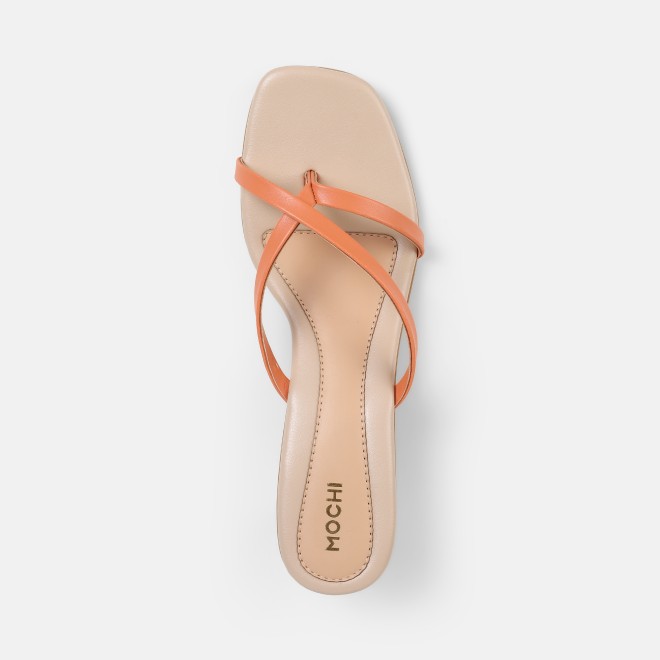 Mochi Women Orange Casual Slip Ons (SKU: 40-465-25-36)