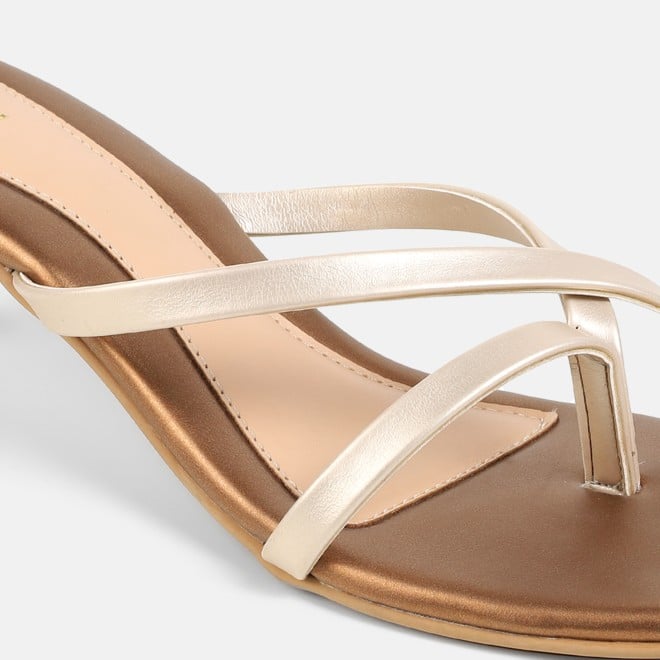 Mochi Women Gold Casual Slip Ons (SKU: 40-465-15-36)