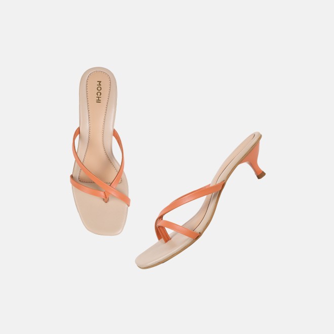 Mochi Women Orange Casual Slip Ons (SKU: 40-465-25-36)