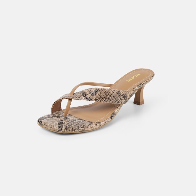 Mochi Women Beige Casual Slip Ons (SKU: 40-466-20-36)