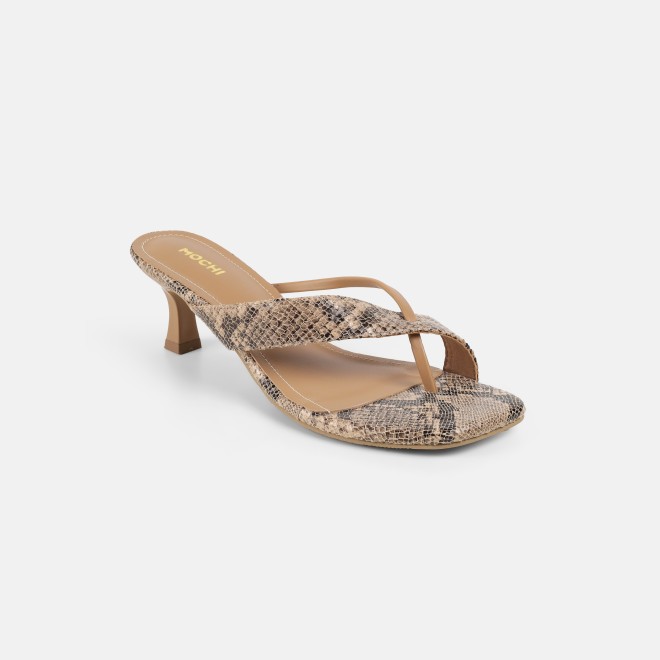 Mochi Women Beige Casual Slip Ons (SKU: 40-466-20-36)