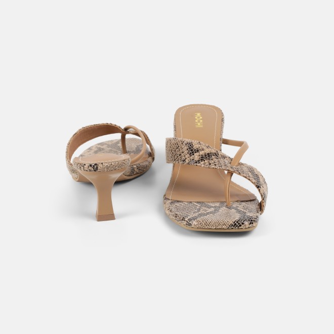 Mochi Women Beige Casual Slip Ons (SKU: 40-466-20-36)