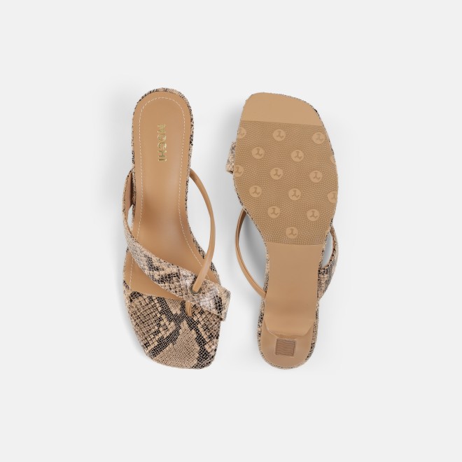 Mochi Women Beige Casual Slip Ons (SKU: 40-466-20-36)