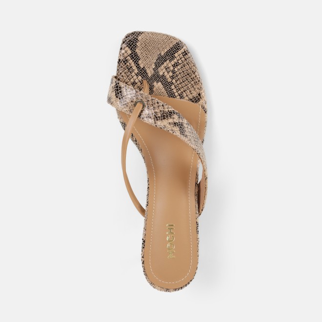 Mochi Women Beige Casual Slip Ons (SKU: 40-466-20-36)