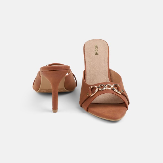 Mochi Women Tan Casual Slip Ons (SKU: 40-467-23-36)