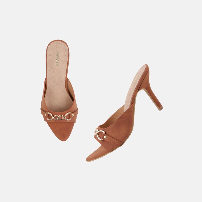 Mochi Women Tan Casual Slip Ons (SKU: 40-467-23-36)