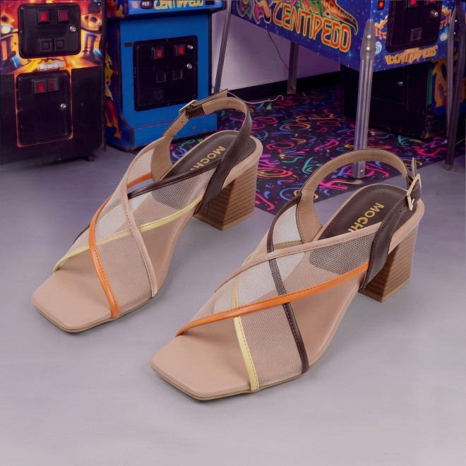 Mochi Women Beige Casual Sandals (SKU: 40-468-20-36)