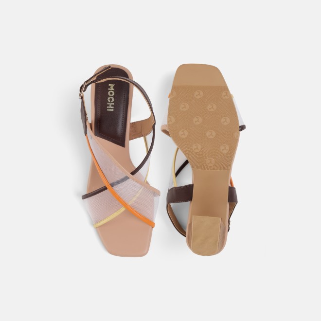 Mochi Women Beige Casual Sandals (SKU: 40-468-20-36)