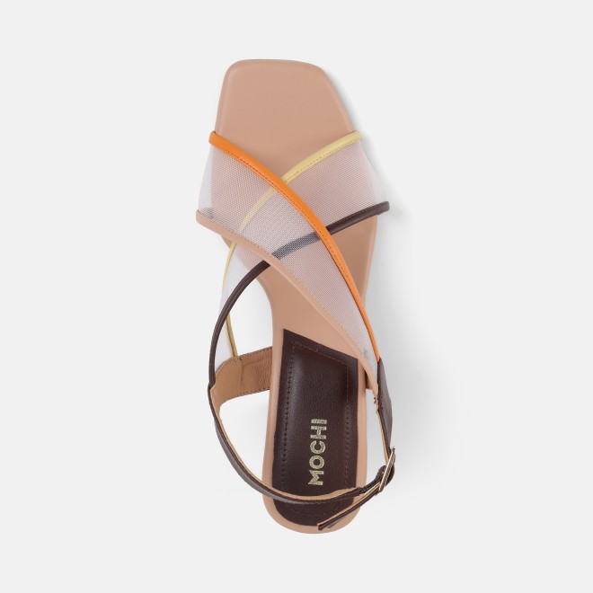 Mochi Women Beige Casual Sandals (SKU: 40-468-20-36)