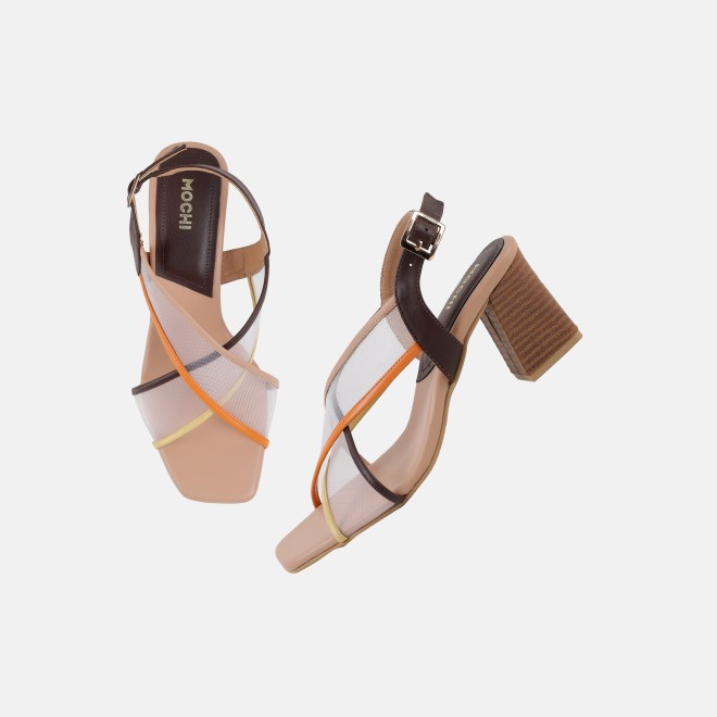 Mochi Women Beige Casual Sandals (SKU: 40-468-20-36)