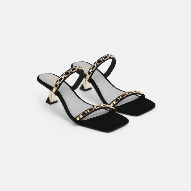 Mochi Women Black Party Slip Ons (SKU: 40-471-11-36)