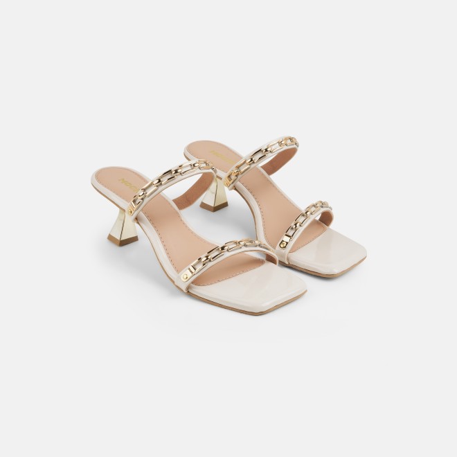 Mochi Women Beige Party Slip Ons (SKU: 40-471-20-36)