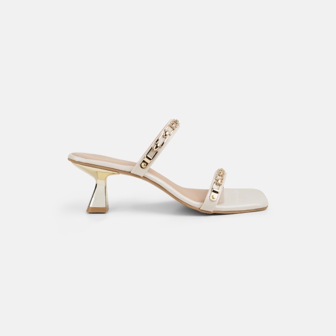 Mochi Women Beige Party Slip Ons (SKU: 40-471-20-36)