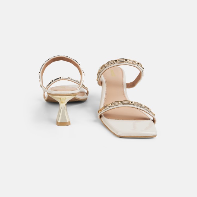 Mochi Women Beige Party Slip Ons (SKU: 40-471-20-36)