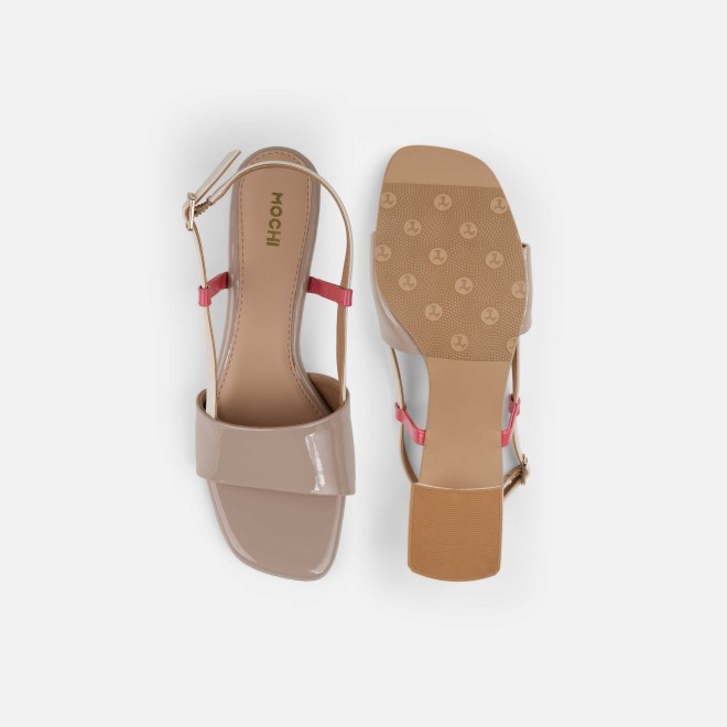 Mochi Women Beige Casual Sandals (SKU: 40-472-20-36)
