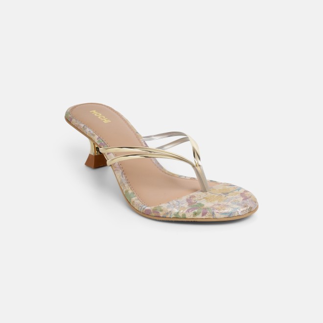 Mochi Women Gold Casual Slip Ons (SKU: 40-474-15-36)