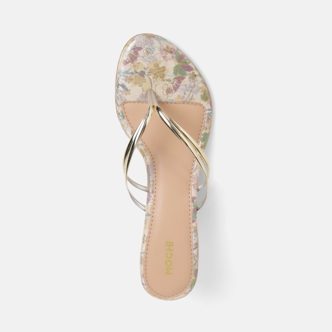 Mochi Women Gold Casual Slip Ons (SKU: 40-474-15-36)