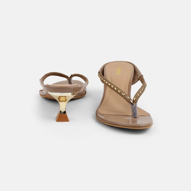 Mochi Women Beige Casual Slip Ons (SKU: 40-477-20-37)