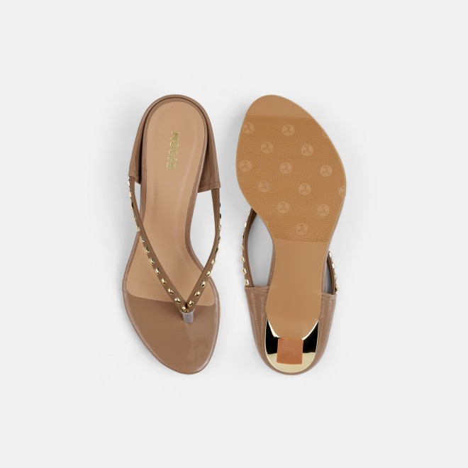 Mochi Women Beige Casual Slip Ons (SKU: 40-477-20-37)