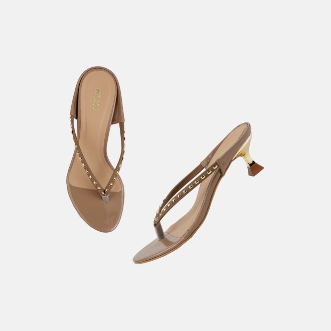 Mochi Women Beige Casual Slip Ons (SKU: 40-477-20-37)
