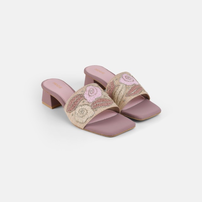 Mochi Women Peach Ethnic Slip Ons (SKU: 40-481-80-36)