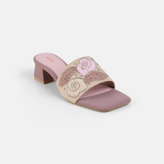Mochi Women Peach Ethnic Slip Ons