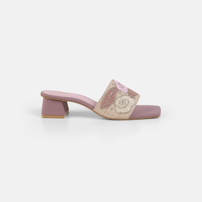 Mochi Women Peach Ethnic Slip Ons (SKU: 40-481-80-36)